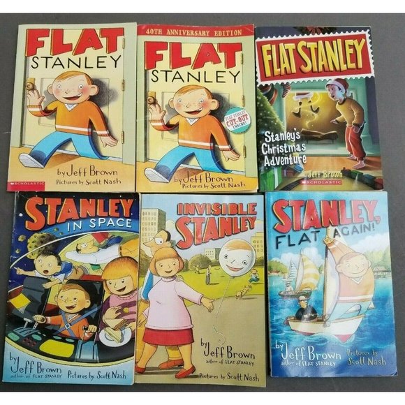 Flat Stanley Books by Jeff Brown + T-Shirt - Picture 2 of 12